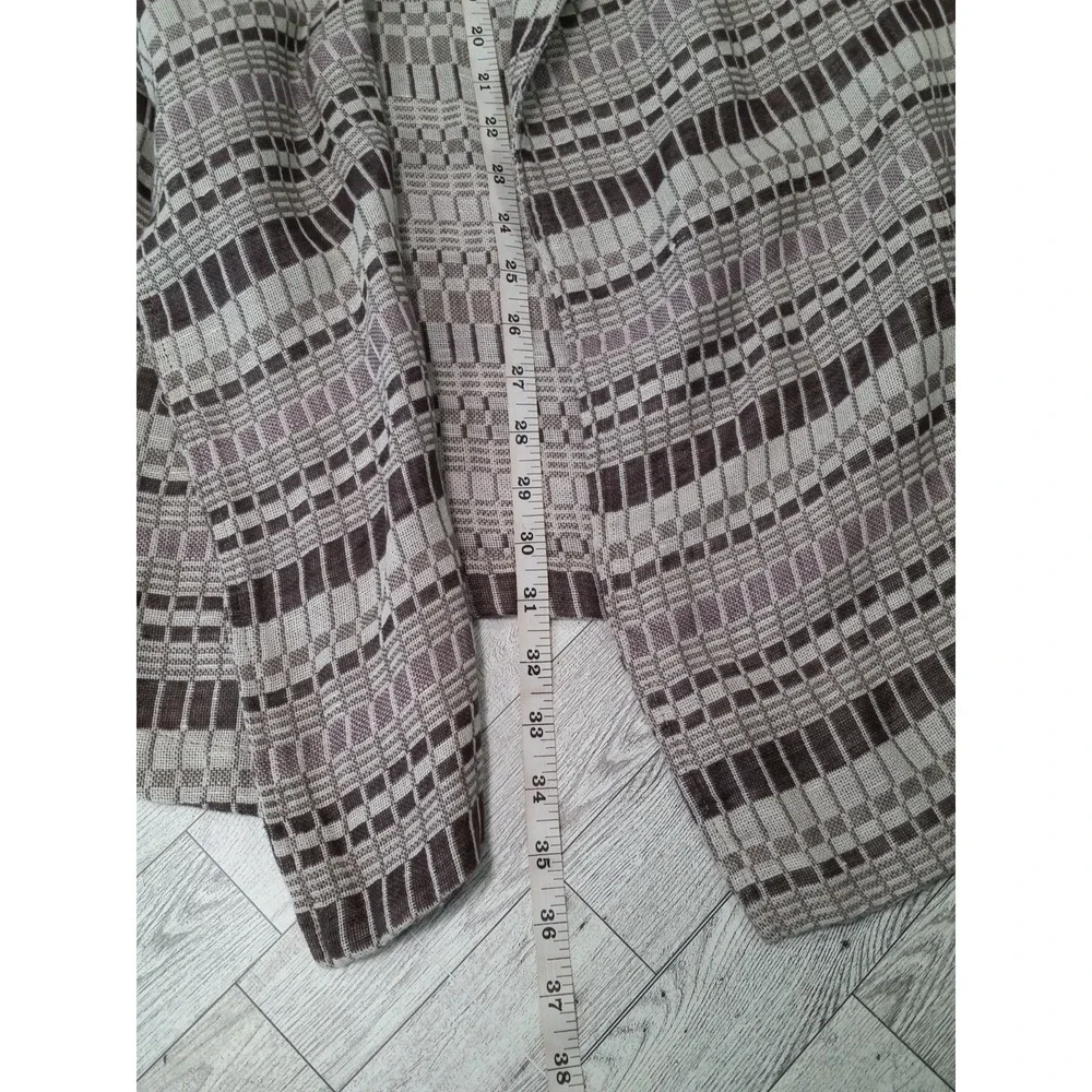 FLAX Linen Vest Loose Long Open Front Lagenlook Sleeveless Cardigan‎ Sz P 4/6